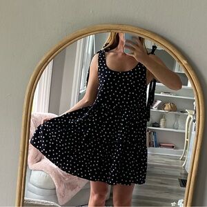 ASOS tie shoulder polka dot dress